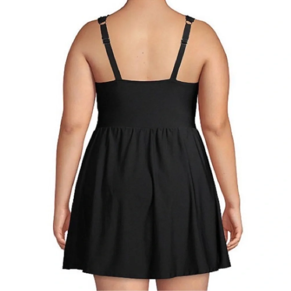 Lands End Womens TummyControl Wrap Swim Dress One Piece SIZE plus 20 like new